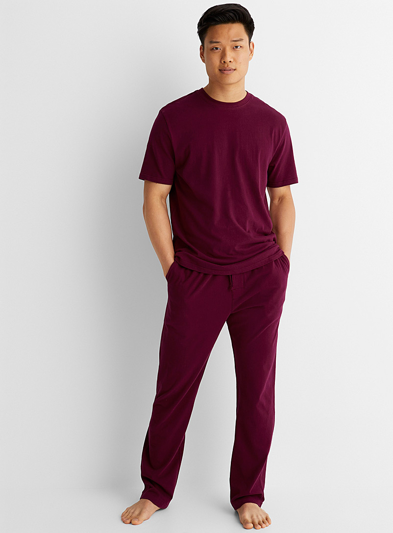 Le 31 Ruby Red Brushed organic cotton lounge pant for men