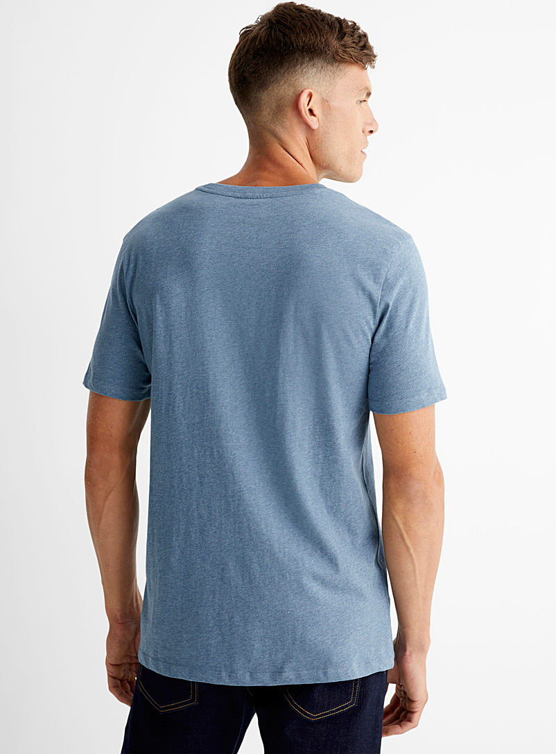 Le 31 Marine Blue Accent-pocket T-shirt for men