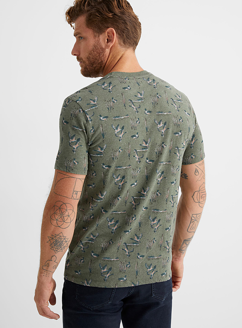 Le 31: Le t-shirt faune sympathique Vert foncé-mousse-olive pour homme