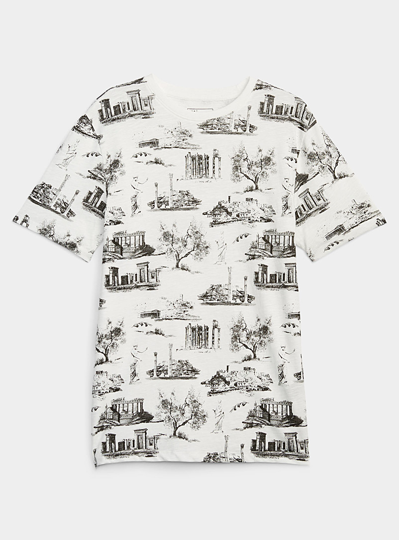 Le 31 Cream Beige All-over print T-shirt for men