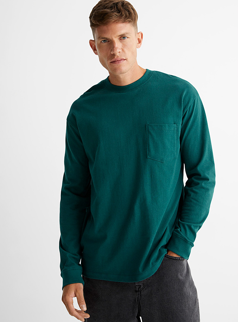 Le 31: Le t-shirt confort poche plaquée Vert pour homme