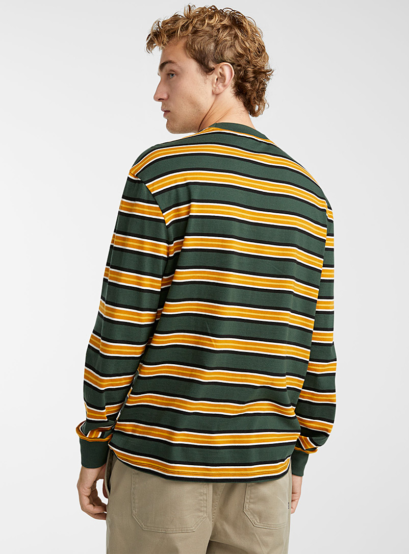 Djab Green Horizontal-stripe T-shirt for men