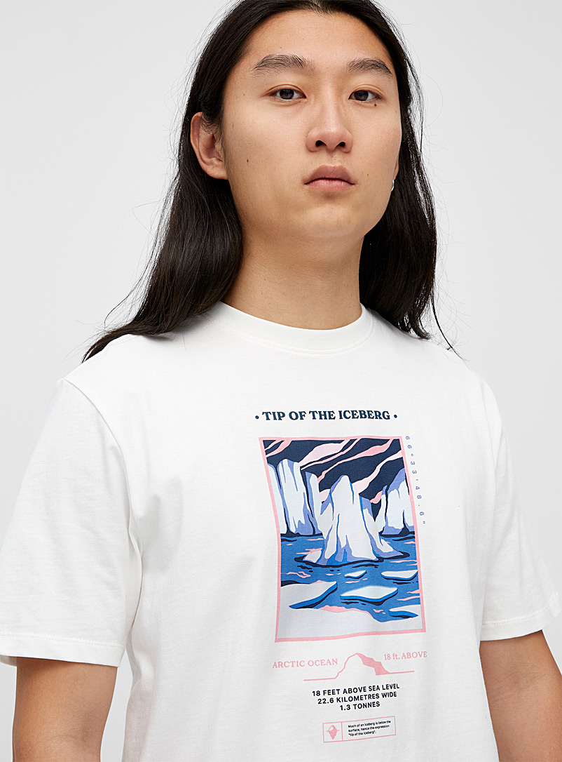 Djab Cream Beige Graphic landscape T-shirt for men