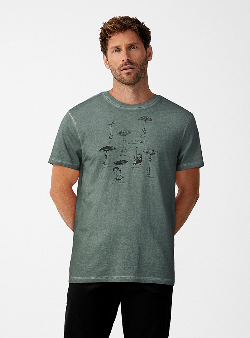 Oil-washed print T-shirt