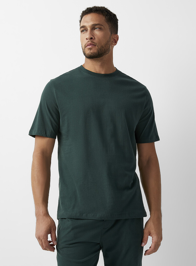Le 31: Le t-shirt doux uni Vert fonc&eacute; - Mousse pour homme