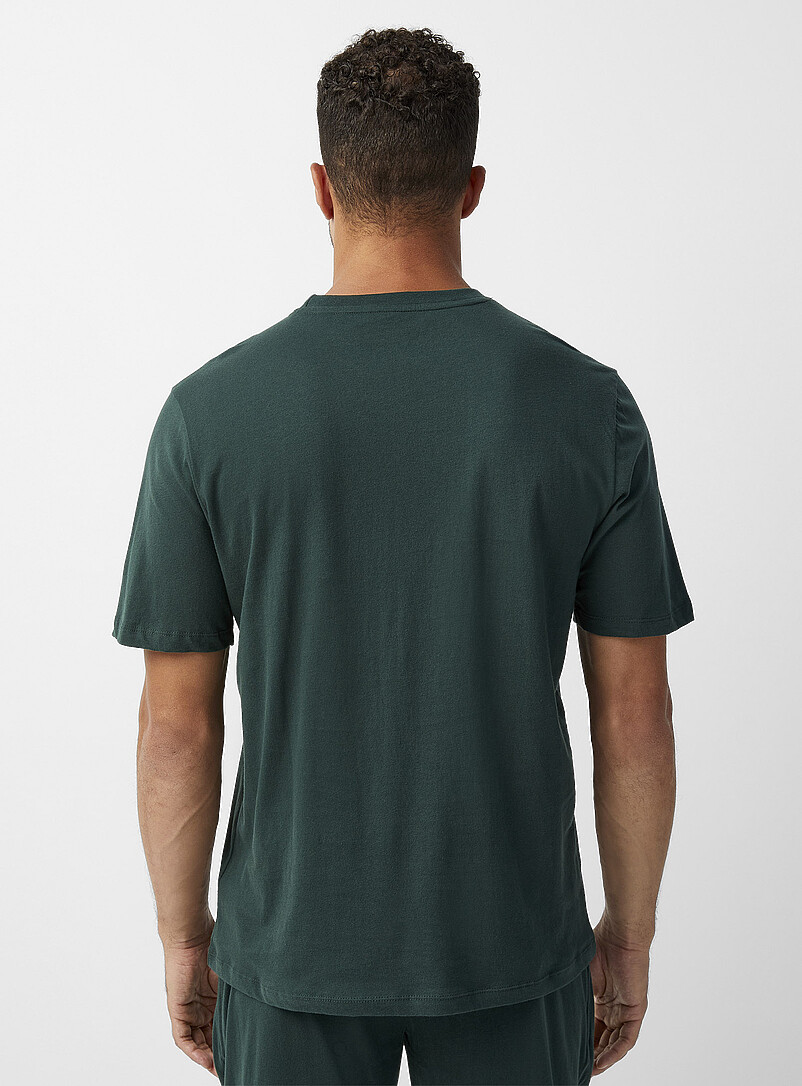 Le 31: Le t-shirt doux uni Vert fonc&eacute; - Mousse pour homme