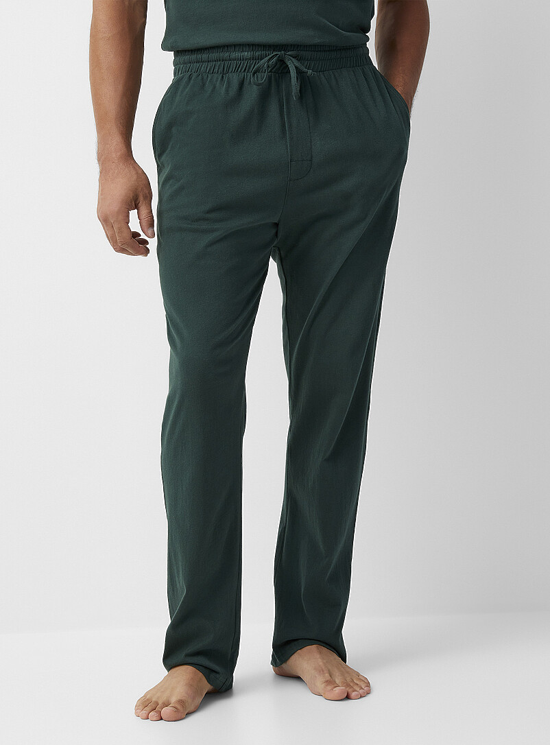 Le 31: Le pantalon pyjama fini bross&eacute; uni Bleu pour homme