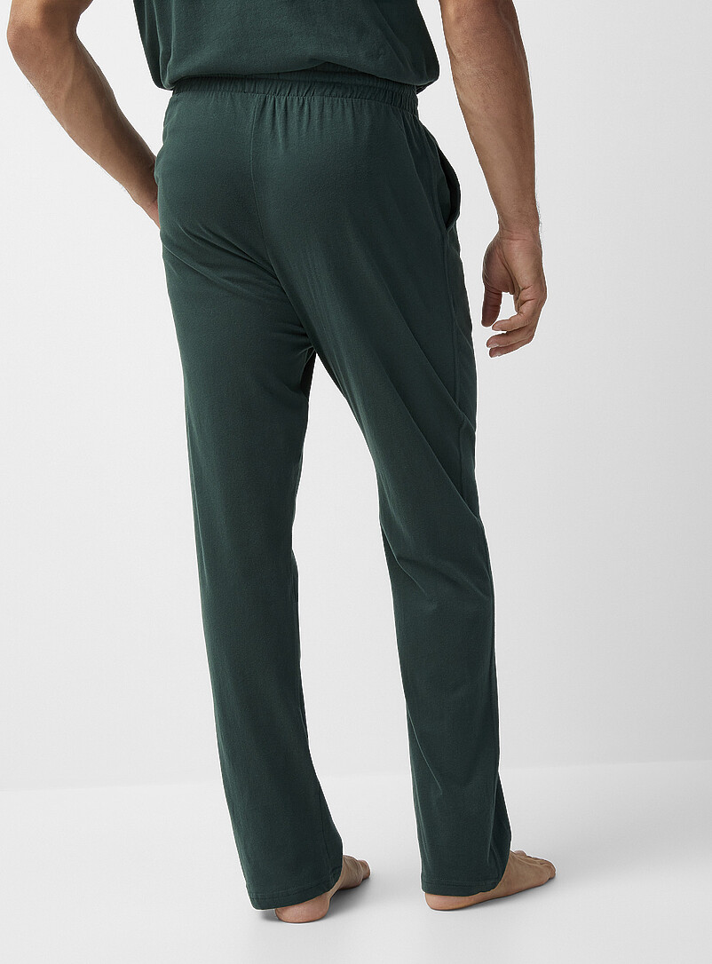 Le 31: Le pantalon pyjama fini bross&eacute; uni Bleu pour homme