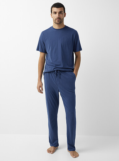 Le pantalon pyjama fini bross&eacute; uni