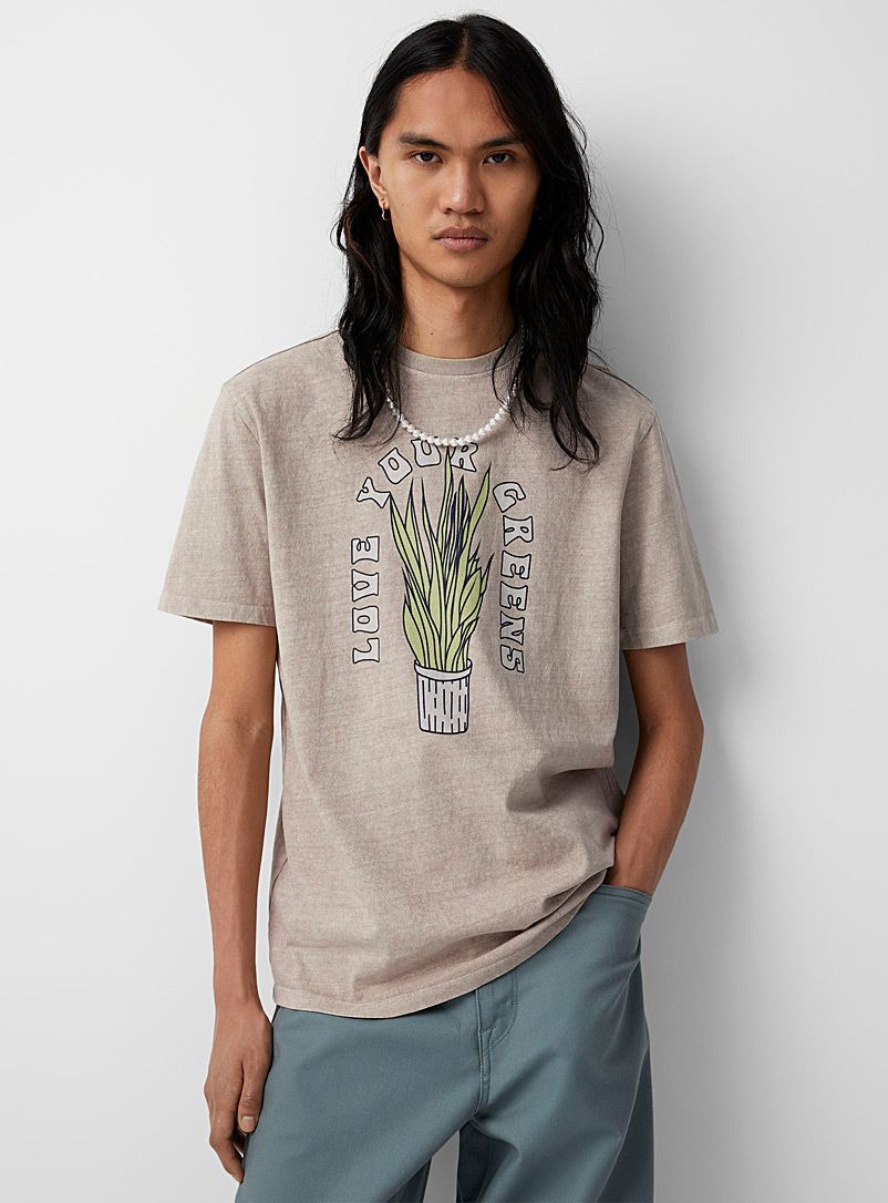 Djab: Le t-shirt illustrations zen Écru/Lin pour homme