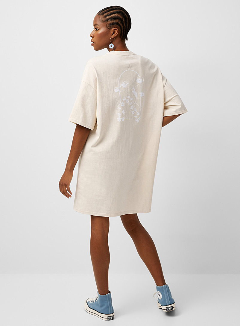 Twik Assorted beige  Quebec illustration boxy dress for women