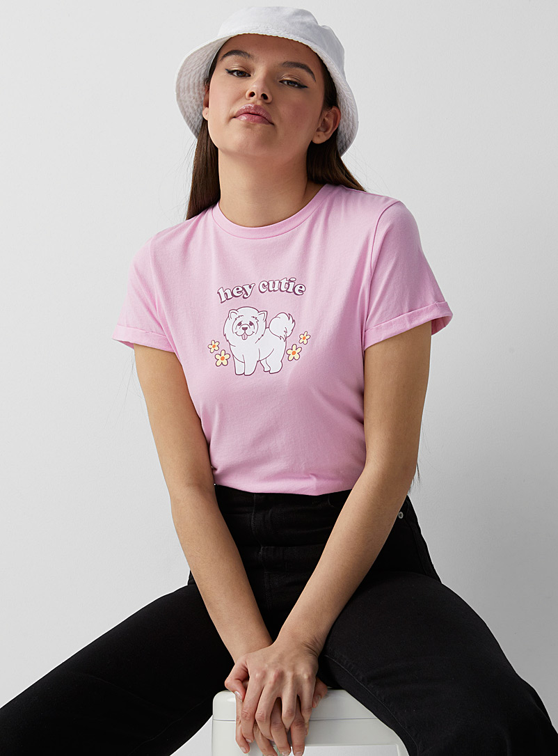 Twik Lilacs Organic cotton crew-neck printed T-shirt for women