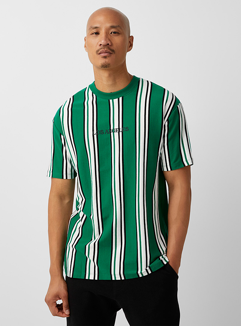 Le 31 Green Metropolis striped T-shirt for men
