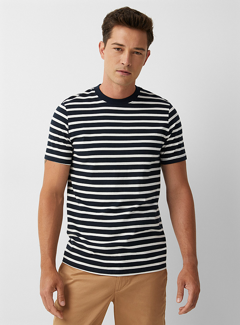 Le 31 Dark Blue Nautical stripe T-shirt for men