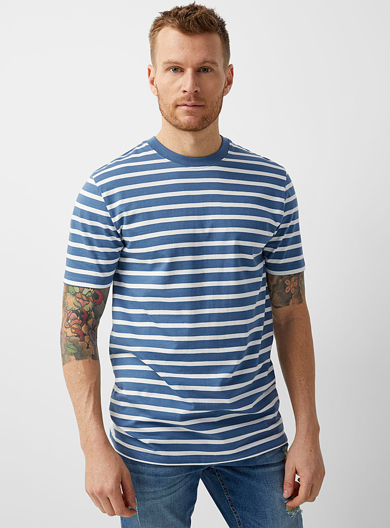 Le 31: Le t-shirt rayure nautique Bleu moyen-ardoise pour homme