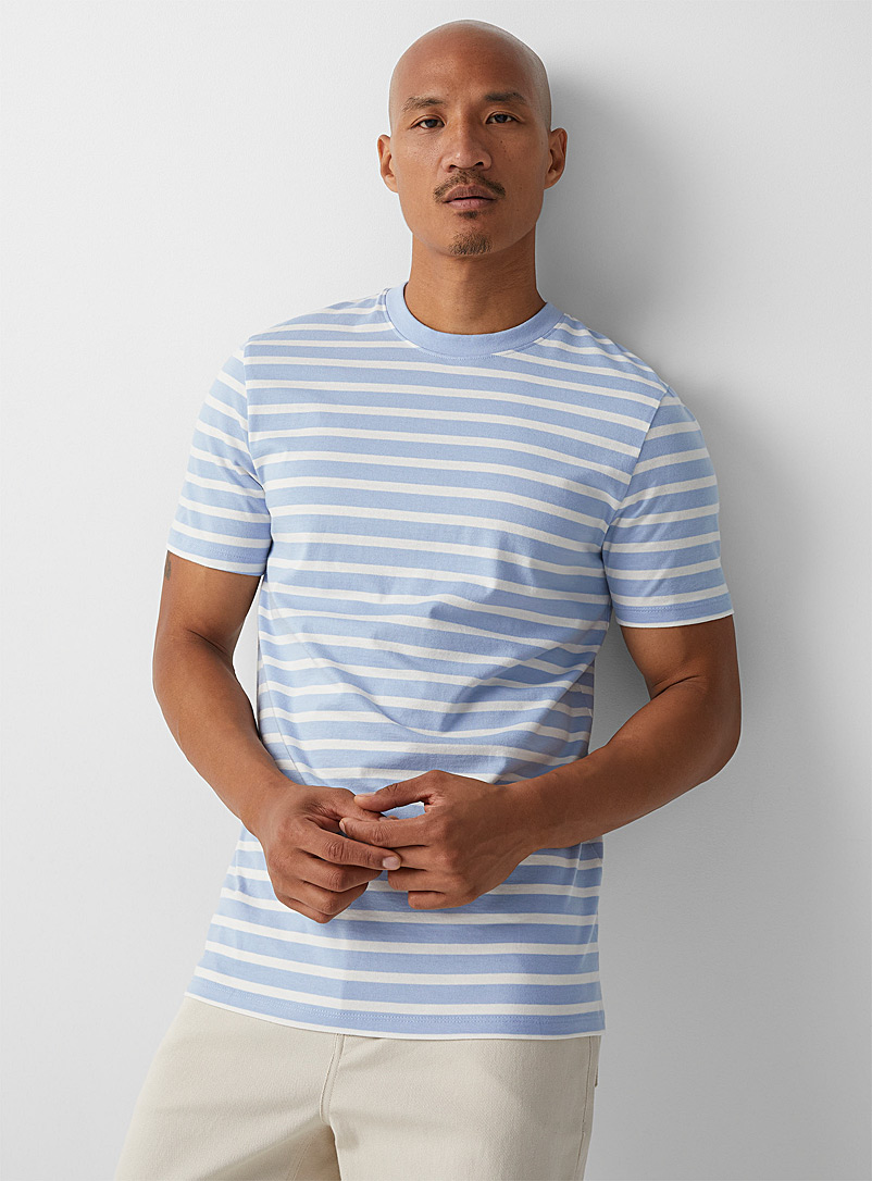 Le 31 Baby Blue Nautical stripe T-shirt for men