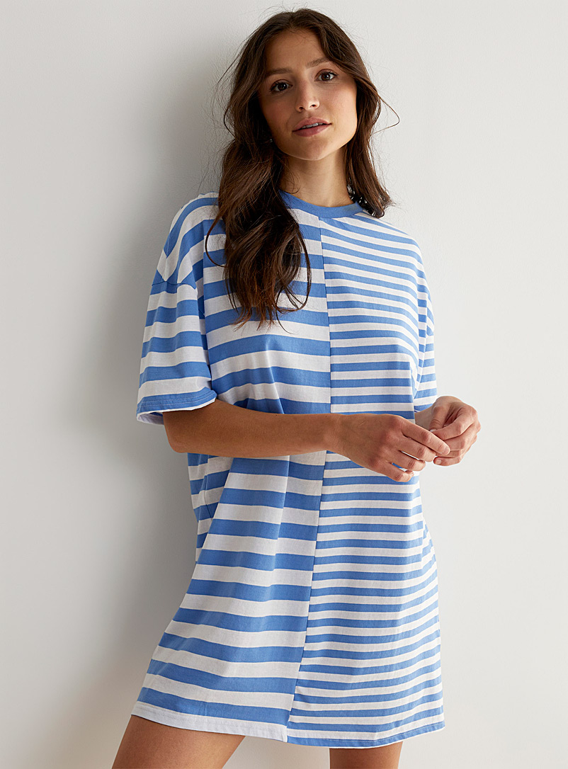 Miiyu x Twik Patterned Blue Multi-stripe nightgown for women