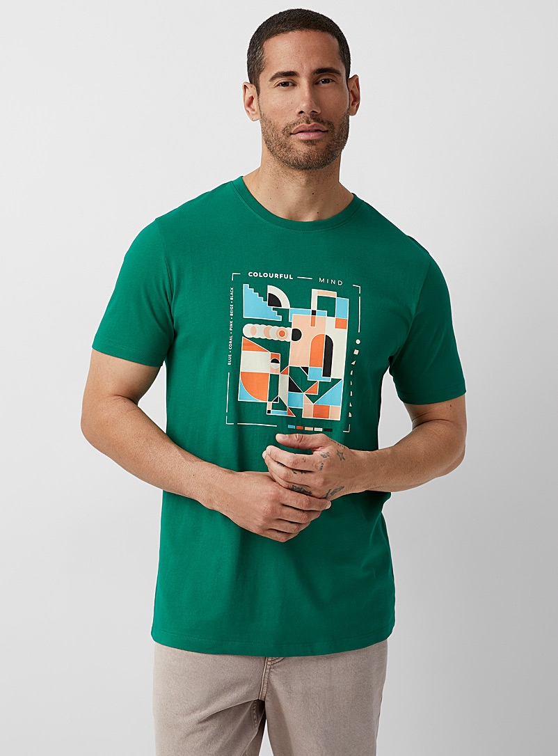 Le 31: Le t-shirt artistique Vert pour homme