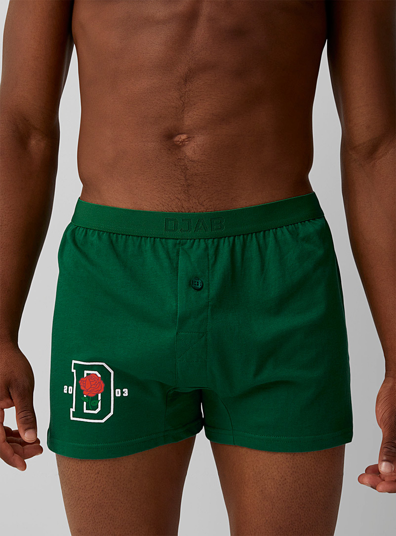 Djab Patterned Green Playful print loose boxer brief for men