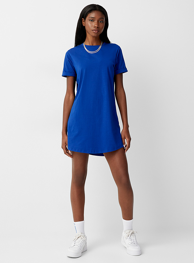 Twik Dark Blue Organic cotton straight-fit T-shirt dress for women