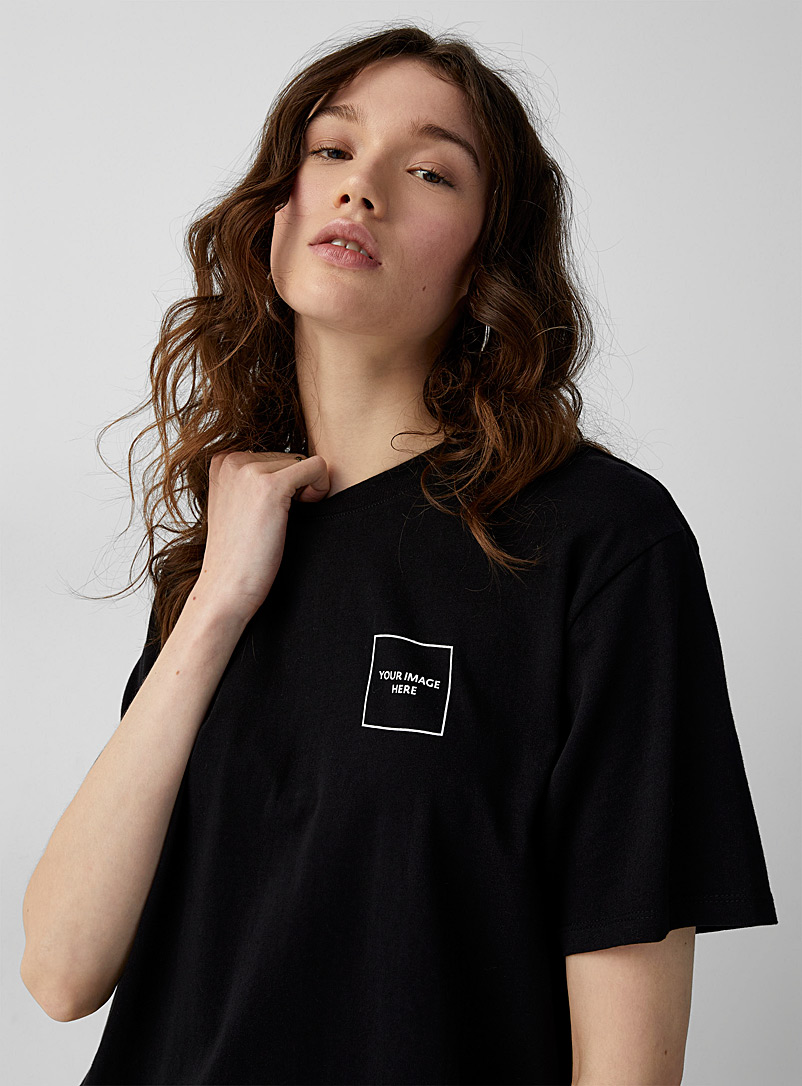 Twik: Le t-shirt ample graphique Noir à motifs pour femme