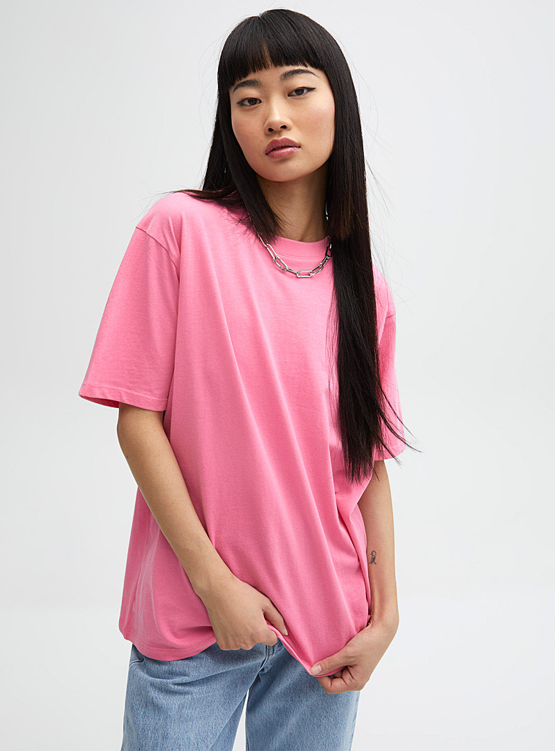 Twik Pink Short-sleeve loose crew-neck T-shirt for women