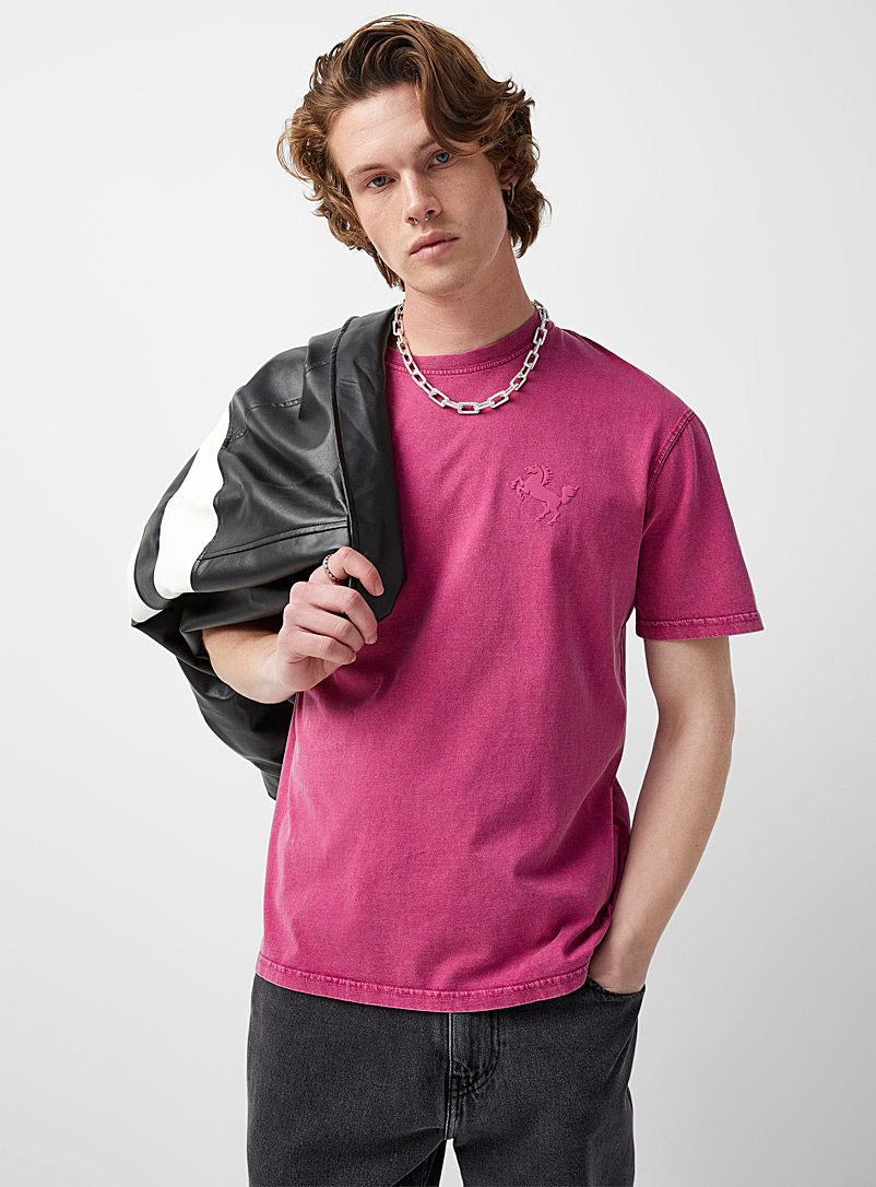Djab Medium Pink Tone-on-tone icon faded boxy T-shirt for men