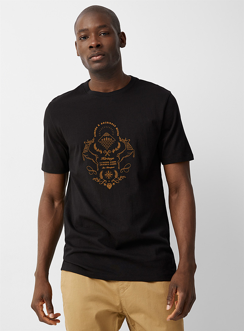 Le 31: Le t-shirt Héritage Simons Noir pour homme