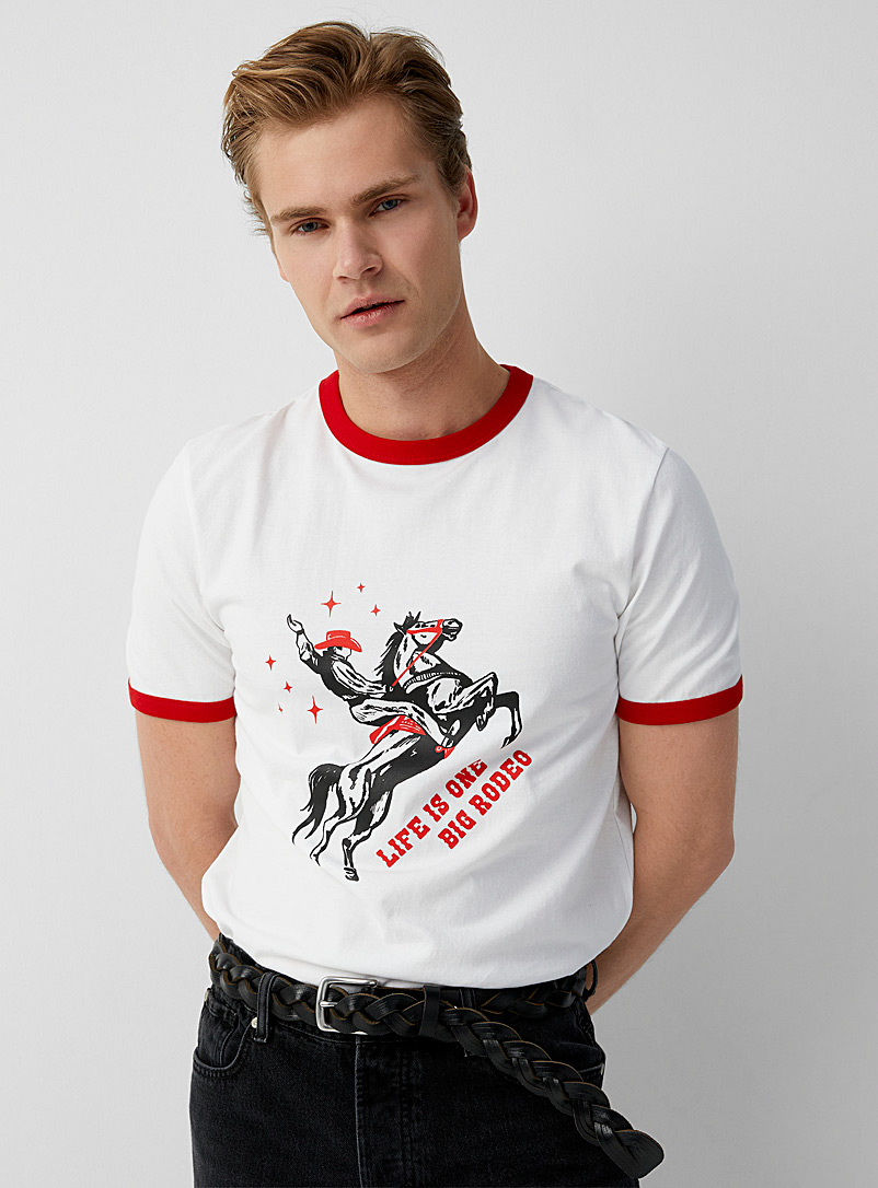 Le 31 White Wild West T-shirt for men
