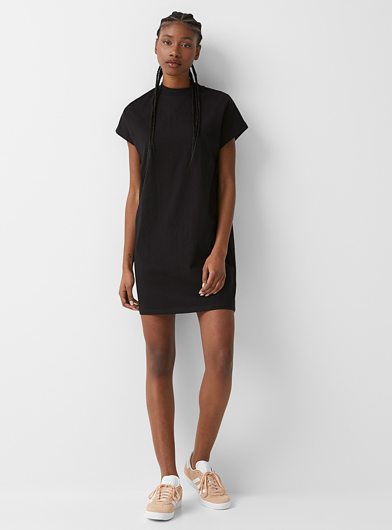 Twik Black Loose dolman-sleeve dress for women