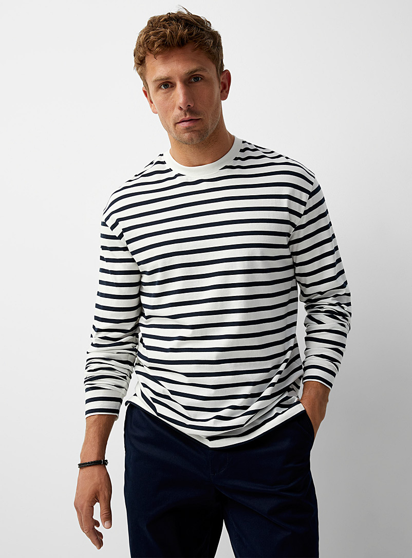 Twin-stripe T-shirt | Le 31 | Shop Men's Long Sleeve T-Shirts
