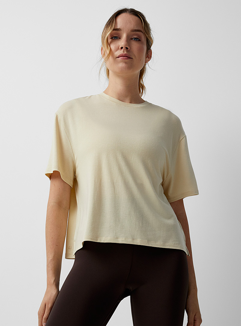 I.FIV5: Le t-shirt carré ultradoux Sable pour femme