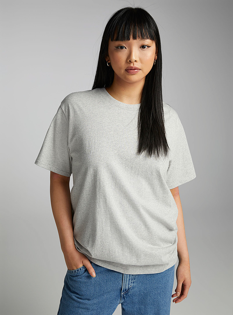 Twik Grey Long boxy-fit T-shirt for women