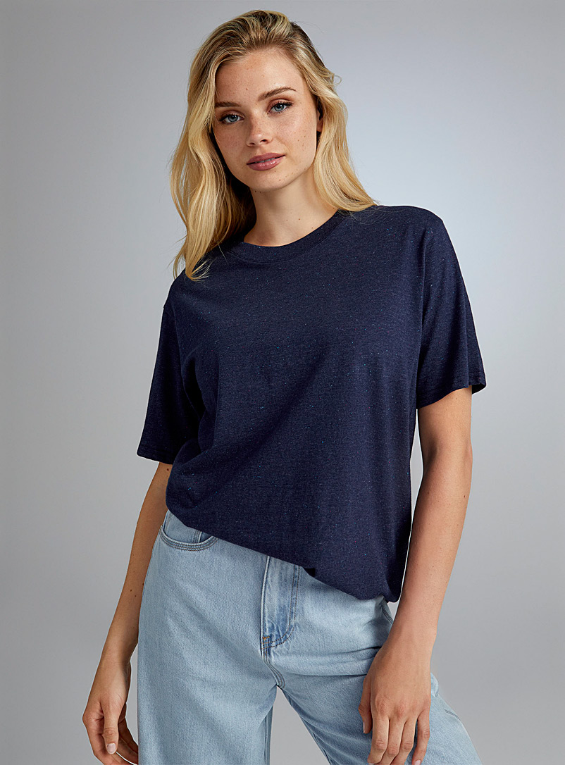 Twik Marine Blue Long boxy-fit T-shirt for women