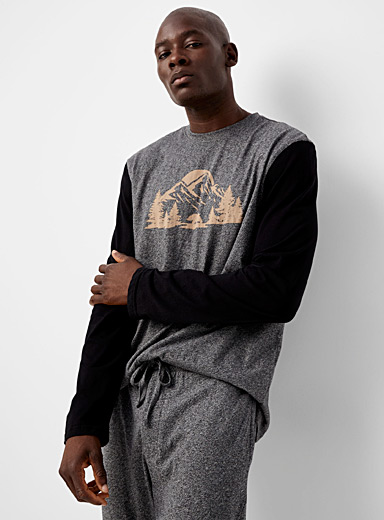 Contrast sleeve printed lounge T-shirt | Le 31 | Shop Men's Pyjamas ...