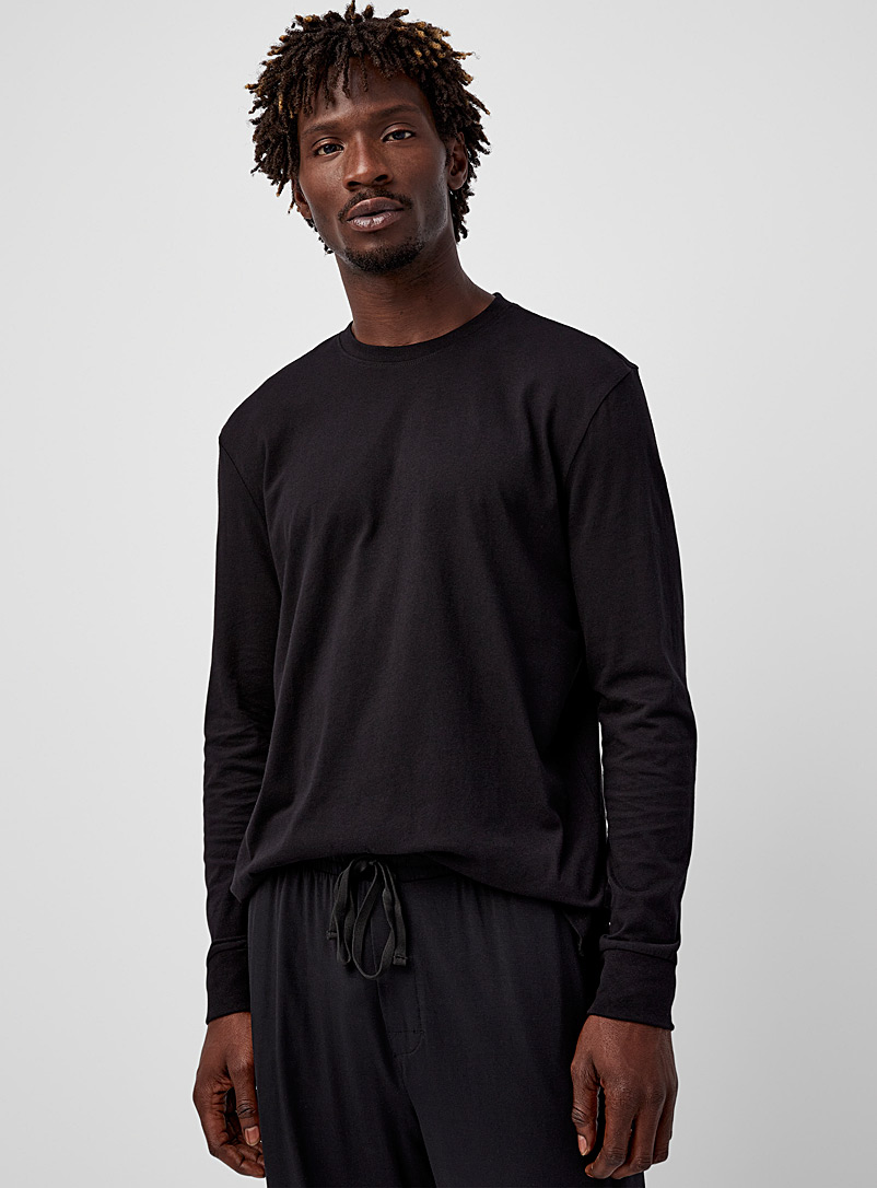 Brushed cotton long-sleeve T-shirt | Le 31 | Shop Men's Pyjamas