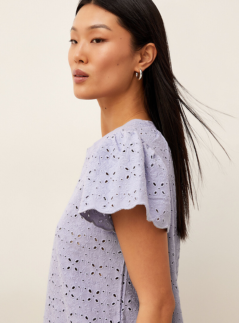 Ic&ocirc;ne: Le t-shirt broderie anglaise Blanc pour femme