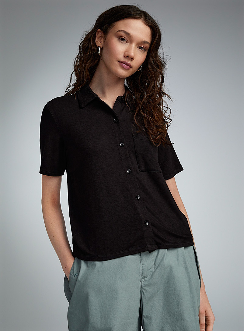 Twik Black Short-sleeve jersey shirt for women