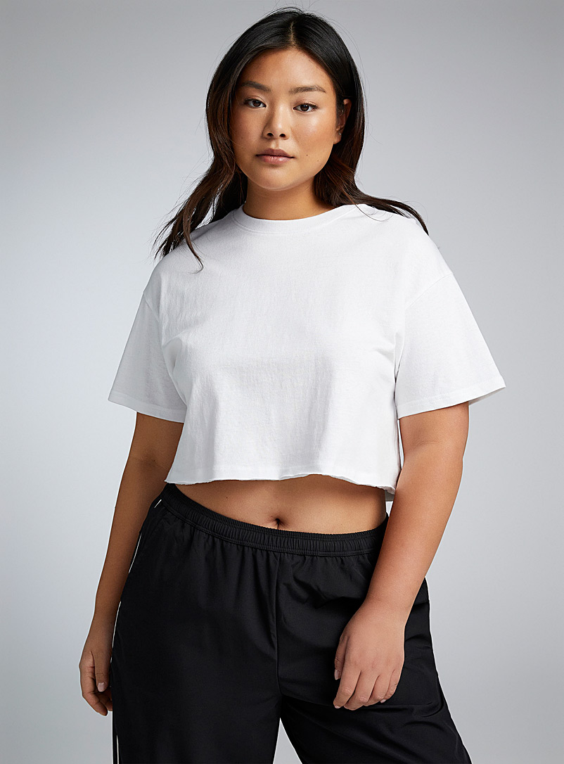 Twik White Ultra-loose boxy-fit tee for women