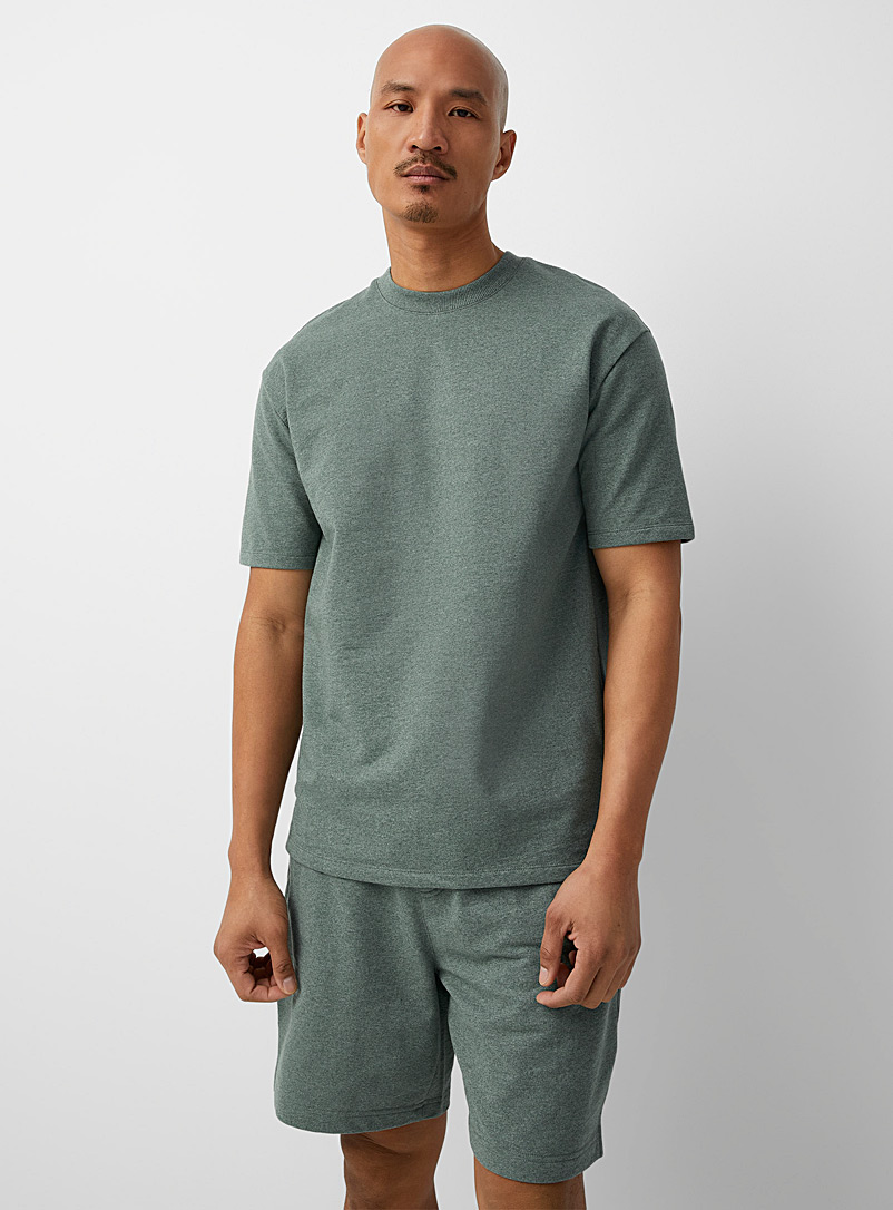 Le 31: Le t-shirt envers ratiné Coupe confort <b>Fabrication circulaire</b> Vert pour homme