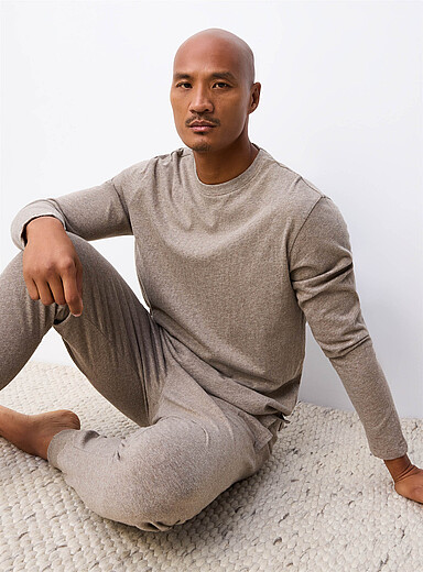 Le 31 Taupe Long-sleeve T-shirt for men