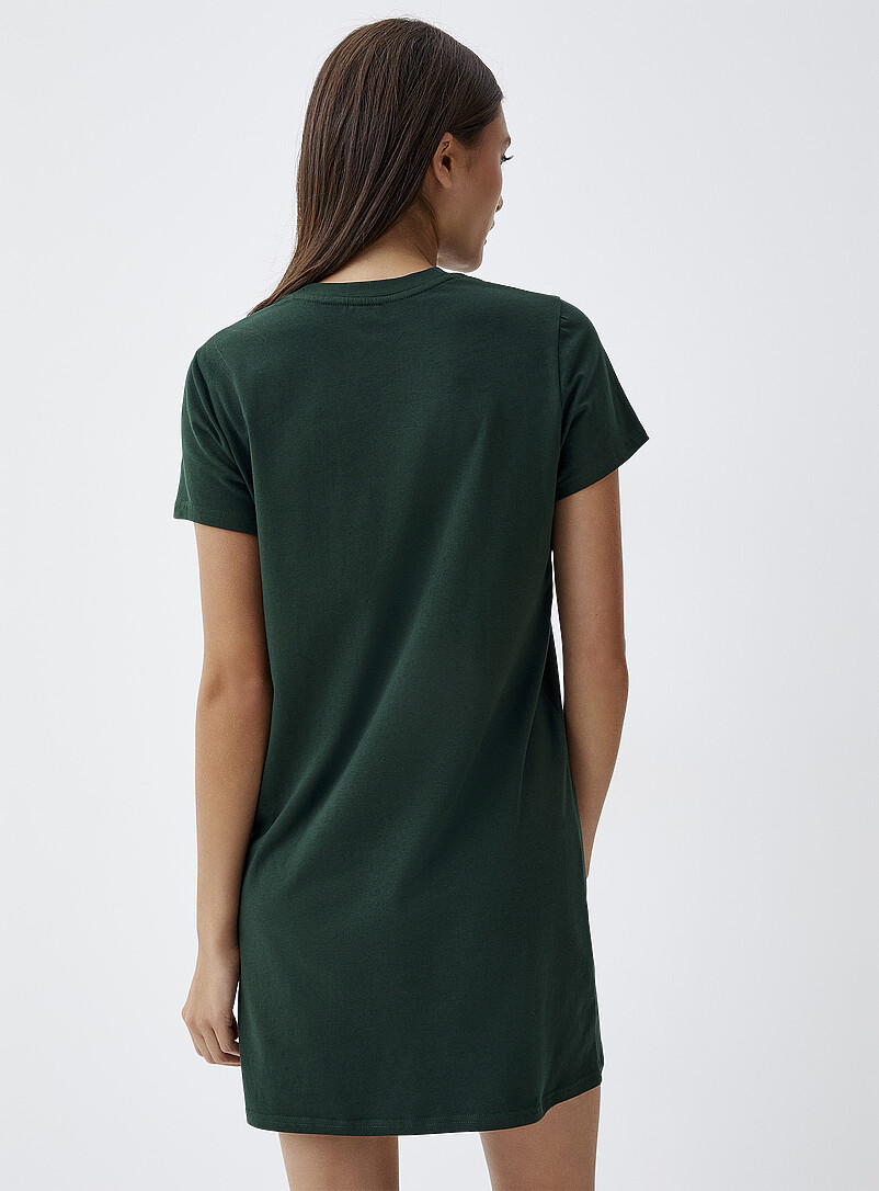 Twik: La robe t-shirt coton biologique Noir pour femme