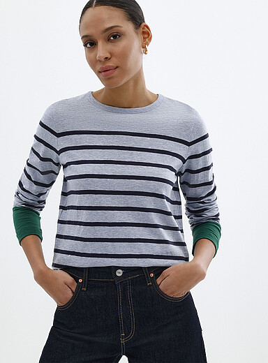 Striped slub organic cotton T-shirt