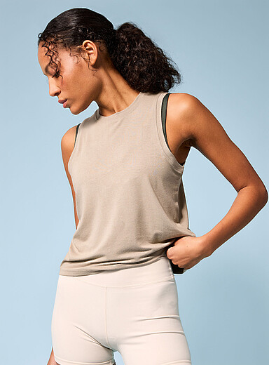 I.FIV5: La camisole jersey rebondissant Vert pour femme