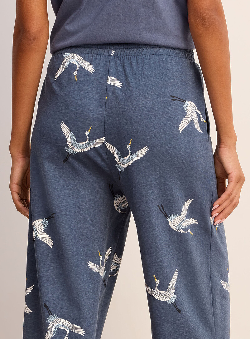 Miiyu Light Brown Soothing tone pyjama capri pant for women
