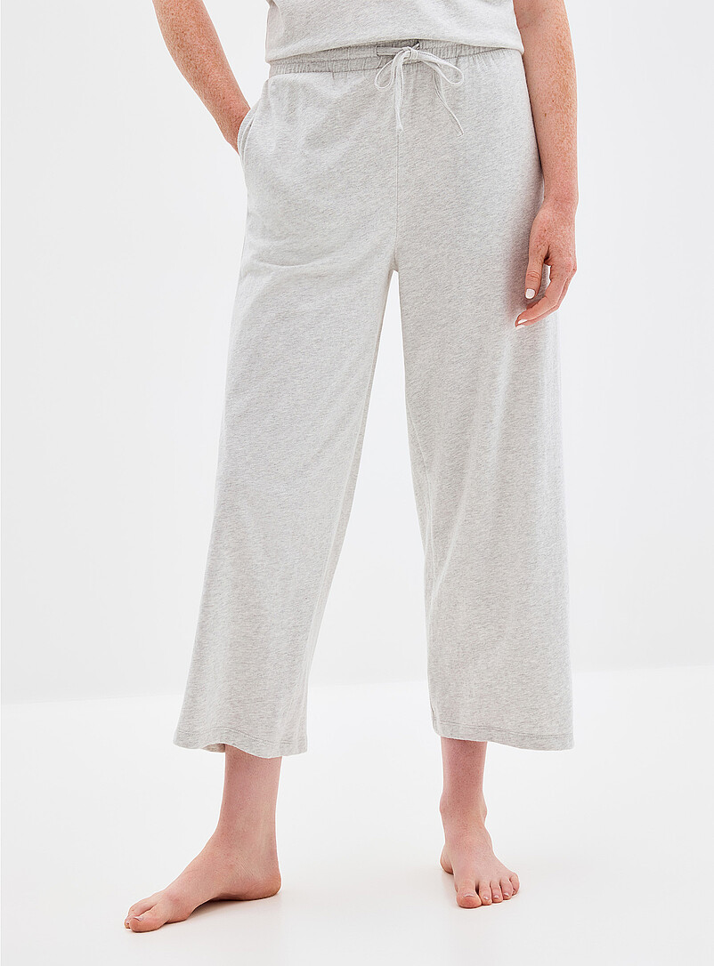 Miiyu Light Brown Soothing tone pyjama capri pant for women