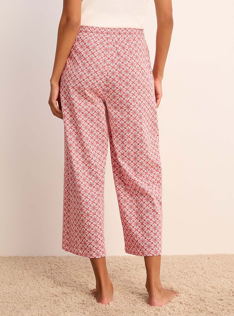 Miiyu Light Brown Soothing tone pyjama capri pant for women