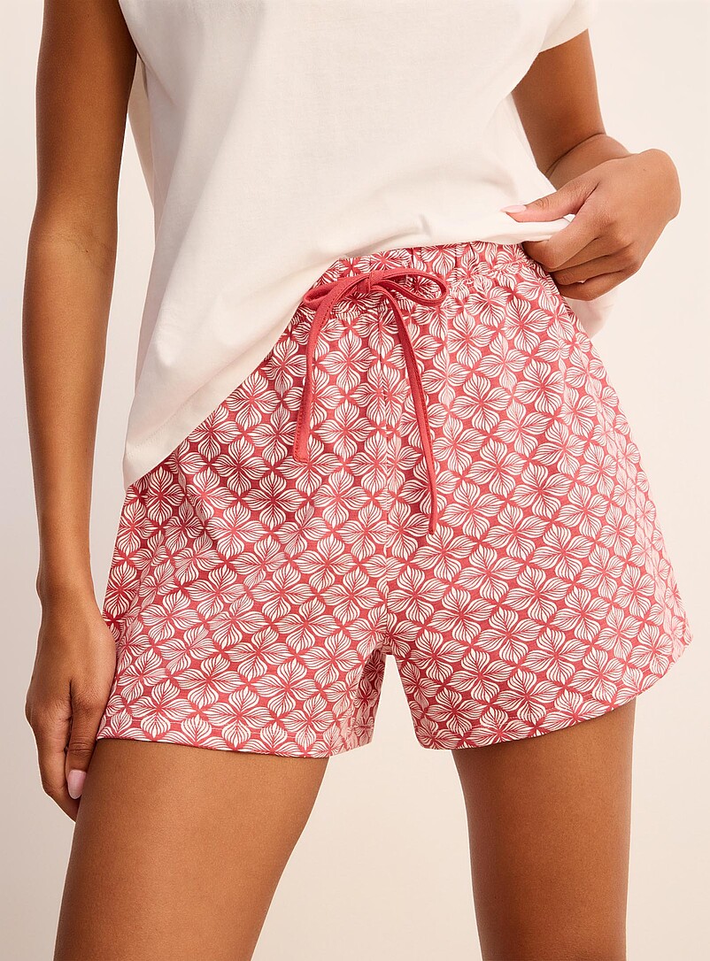 Miiyu: Le short pyjama coloris apaisant Bleu &agrave; motifs pour femme