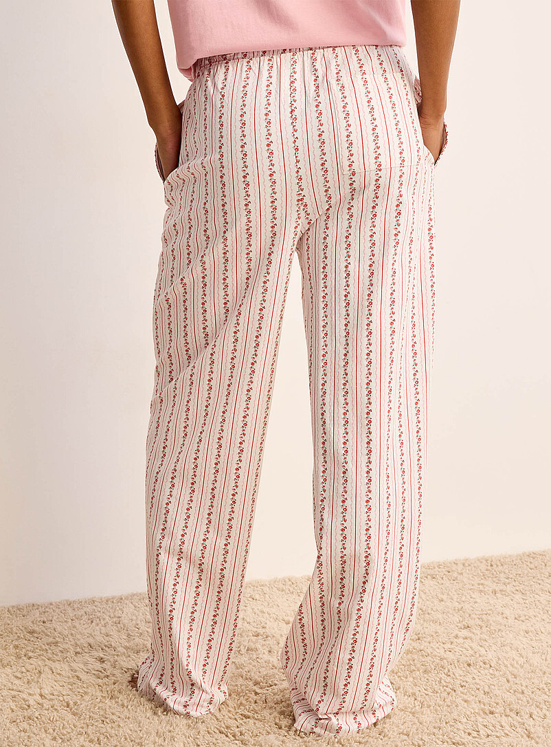 Miiyu: Le pantalon pyjama &agrave; motif coloris apaisant &Eacute;cru - Lin pour femme