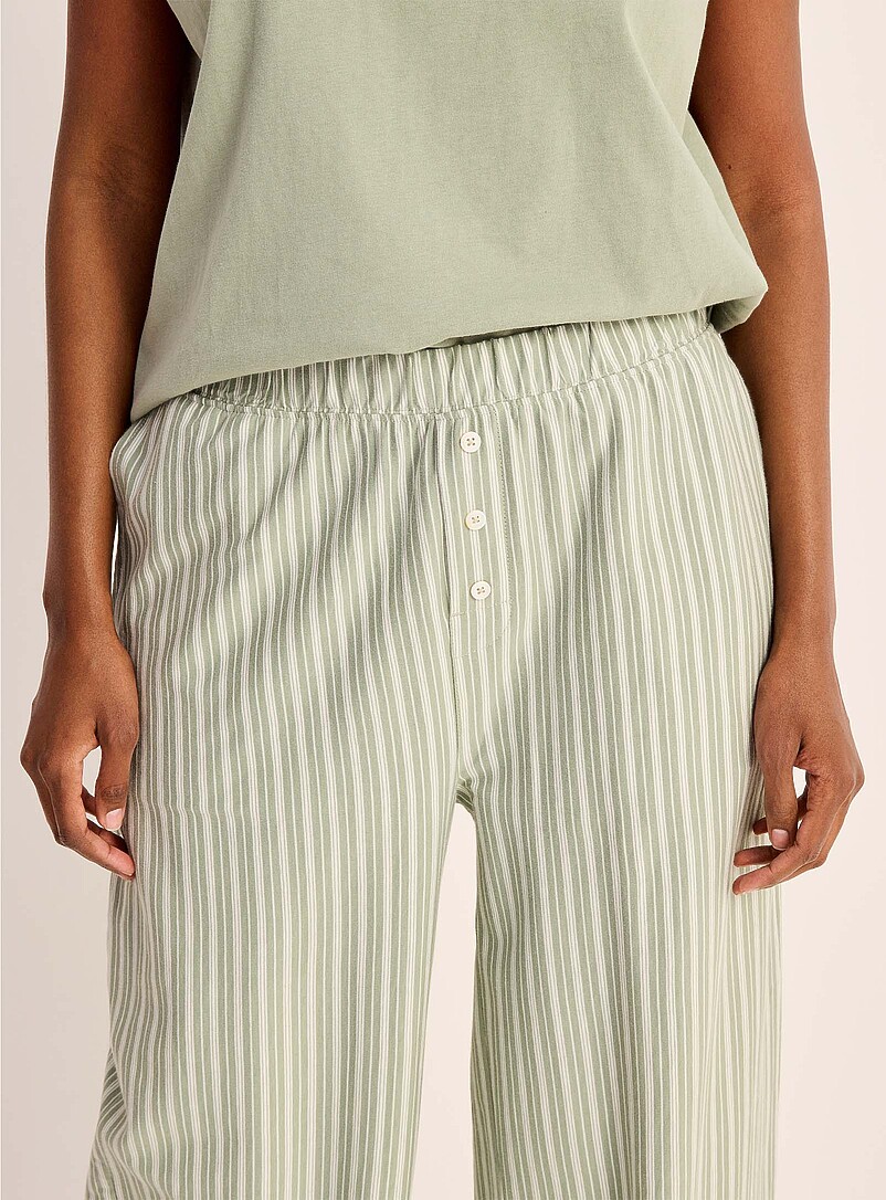 Miiyu: Le pantalon pyjama &agrave; motif coloris apaisant &Eacute;cru - Lin pour femme